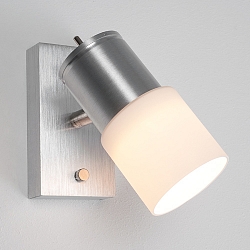 ASTO GLAS I GU10 Strahler alu geb�rstet/chrom/wei�