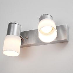 ASTO GLAS II GU10 Strahler alu geb�rstet/chrom/wei�