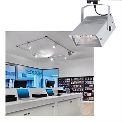 SLV HQI-TS Flood 150 Watt 3-Phasen-Stromschienen-Strahler silber