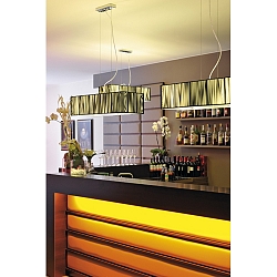 Decken-Pendelleuchte LASSON Rosette chrom, Glas satiniert,