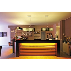 Decken-Pendelleuchte LASSON Rosette chrom, Glas satiniert,