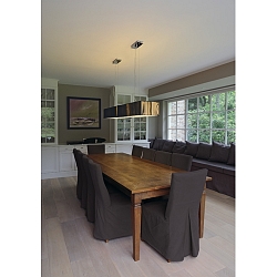 Decken-Pendelleuchte LASSON Rosette chrom, Glas satiniert,