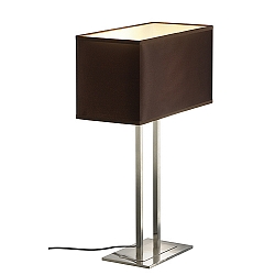 Tischleuchte ACCANTO TWIN Nickel geb�rstet Schirm braun