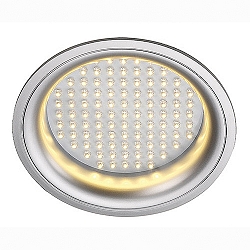 LEDPANEL ROUND, Deckeneinbauleuchte, silbergrau mit 97 LED,