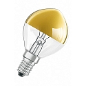 RADIUM Kuppenverspiegelte Tropfenlampe gold klar, Sockel E14 25 Watt