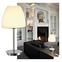 Tischleuchte RIOTTE Glas satiniert, chrom/wei� 