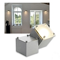 Spuare Dice I Wand-/Deckenleuchte vollsatiniertes.Glas silber-gr 
