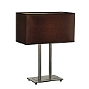 Tischleuchte ACCANTO TWIN Nickel geb�rstet Schirm braun