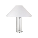 Villeroy & Boch  Tischleuchte Boston 1  Metall chrom / Glas klar, Textilschirm wei�