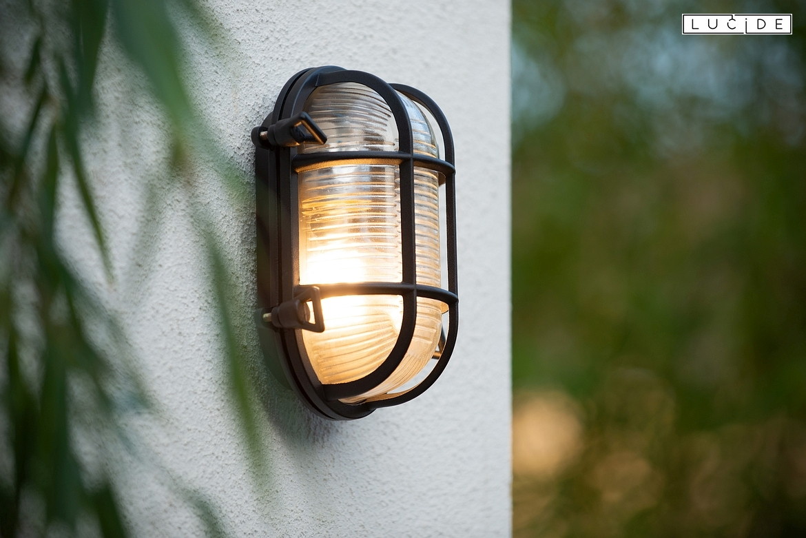Lucide Outdoor Wandleuchte DUDLEY, 1xE27, IP65, oval, schwarz Lucide Outdoor Wandleuchte DUDLEY, 1xE27, IP65, oval, schwarz
