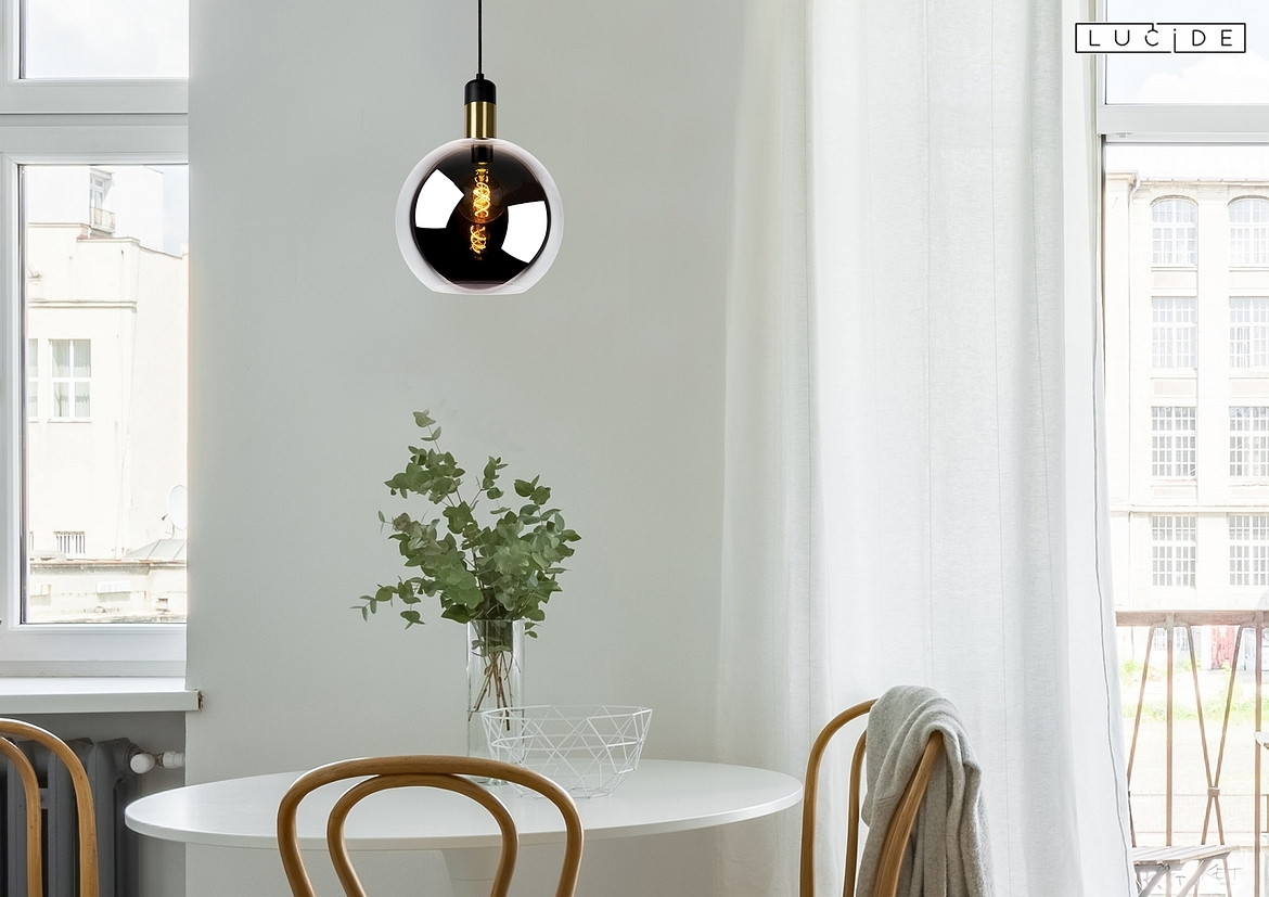 Lucide pendant luminaire JULIUS round E27 IP20, gold matt, brass, smoky colour Lucide pendant luminaire JULIUS round E27 IP20, gold matt, brass, smoky colour