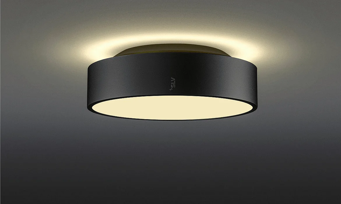 SLV LED Wand-/Deckenleuchte MEDO® PRO 30, rund, 110°, 10W, 3000/4000K, CRI 90, UGR <25, Dali, schwarz SLV LED Wand-/Deckenleuchte MEDO® PRO 30, rund, 110°, 10W, 3000/4000K, CRI 90, UGR <25, Dali, schwarz