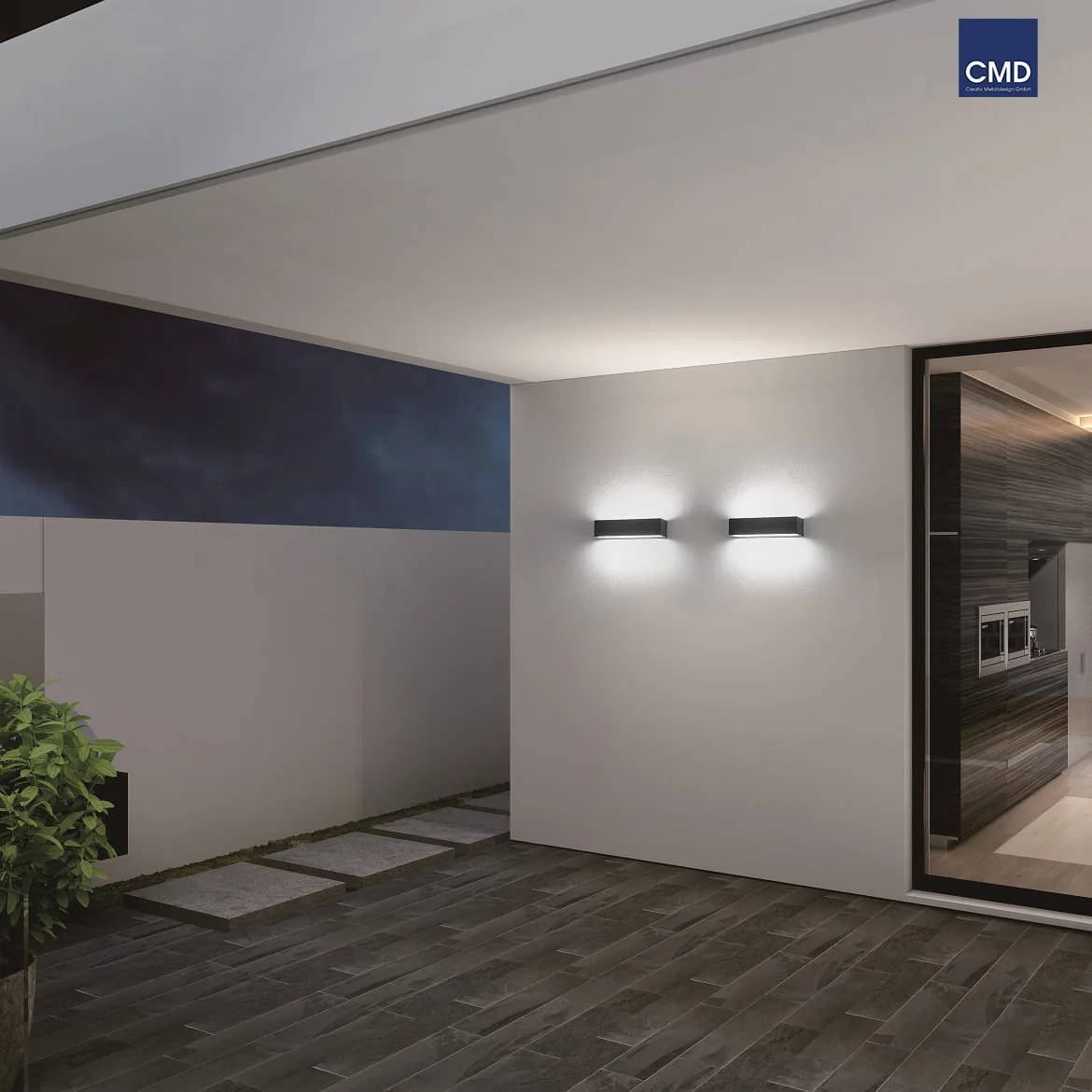 CMD Creative Metalldesign LED Fassaden-Strahler Up&Down, IP65, Breite 25cm, 18W 3000K 1140lm 100°, Aluminium anthrazit / Klarglas CMD Creative Metalldesign LED Fassaden-Strahler Up&Down, IP65, Breite 25cm, 18W 3000K 1140lm 100°, Aluminium anthrazit / Klarglas