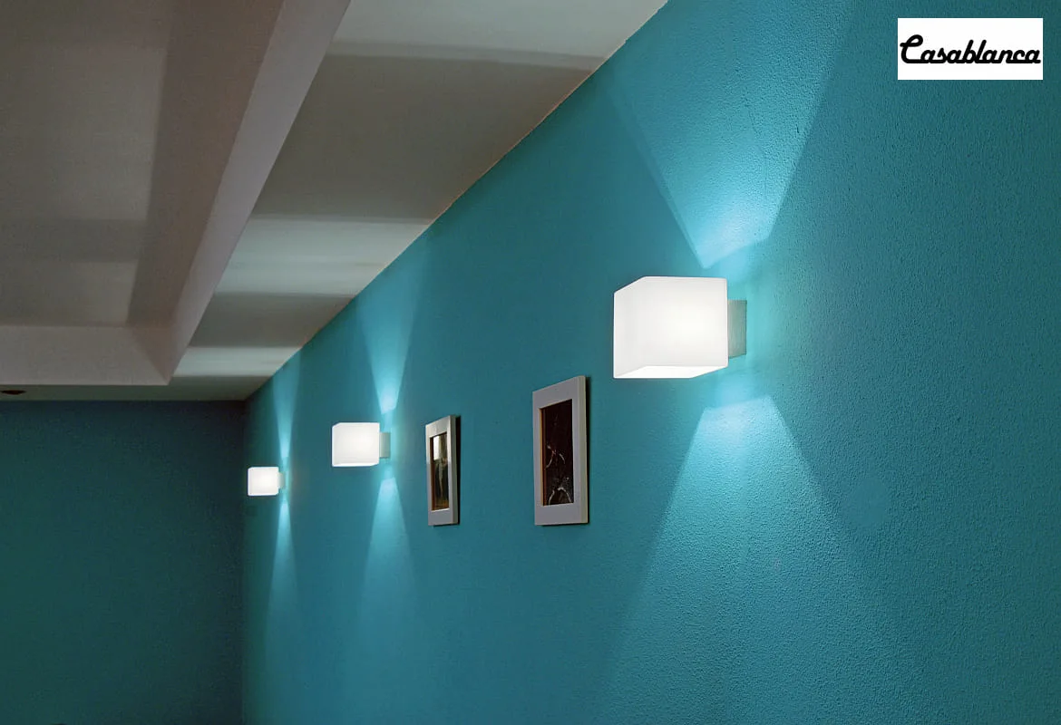 Casablanca Wandleuchte CUBE, IP20, 1-flammig, 1x G9, opal weiß-matt / Aluminium gebürstet Casablanca Wandleuchte CUBE, IP20, 1-flammig, 1x G9, opal weiß-matt / Aluminium gebürstet