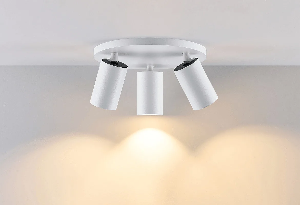 Deko-Light ceiling luminaire CAN TILT ROUND BASE Ø 25CM MIX‘N MATCH 3 flames, round, without shade, cardanic swivelling GU10 IP20, white Deko-Light ceiling luminaire CAN TILT ROUND BASE Ø 25CM MIX‘N MATCH 3 flames, round, without shade, cardanic swivelling GU10 IP20, white