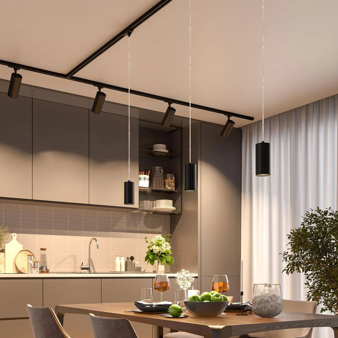 Deko-Light LED 3-Phasen Pendelleuchte LUCEA 10 CCT, 36°, 11W, 3000/4000K, 930/1000lm, IP20, DALI dimmbar, schwarz Deko-Light LED 3-Phasen Pendelleuchte LUCEA 10 CCT, 36°, 11W, 3000/4000K, 930/1000lm, IP20, DALI dimmbar, schwarz