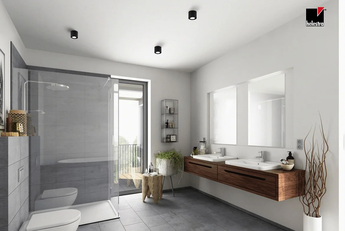 Helestra LED Aufbau-Downlight / Badleuchte OSO, IP44, eckig, 7.5W 2700K 370lm 40°, CRi >90, dimmbar, starr, mattschwarz Helestra LED Aufbau-Downlight / Badleuchte OSO, IP44, eckig, 7.5W 2700K 370lm 40°, CRi >90, dimmbar, starr, mattschwarz