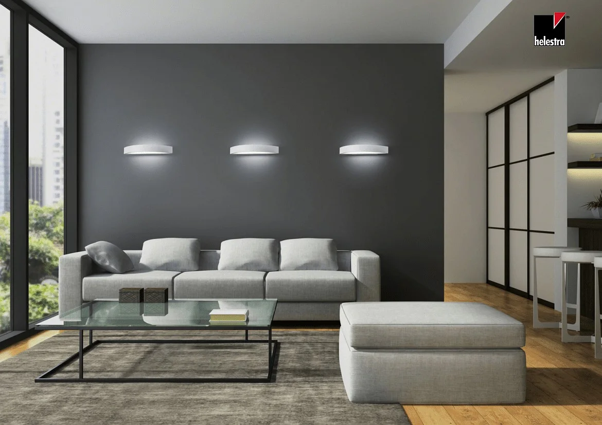 Helestra LED Wall luminaire YONA LED, 27,5cm, IP20, aluminum polished-white matt Helestra LED Wall luminaire YONA LED, 27,5cm, IP20, aluminum polished-white matt