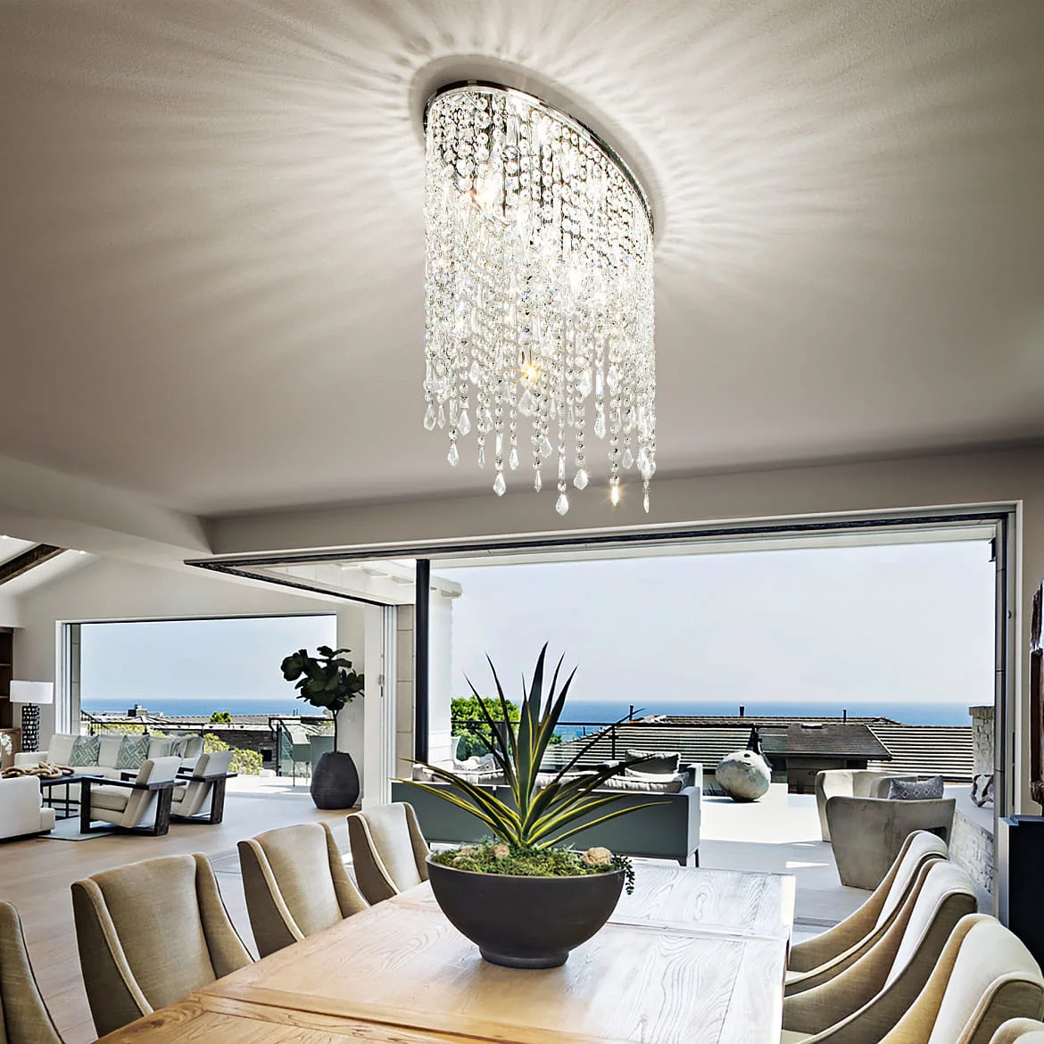 Ideal Lux Deckenleuchte RAIN PL3, 3-flammig, E14, Chrom Ideal Lux Deckenleuchte RAIN PL3, 3-flammig, E14, Chrom