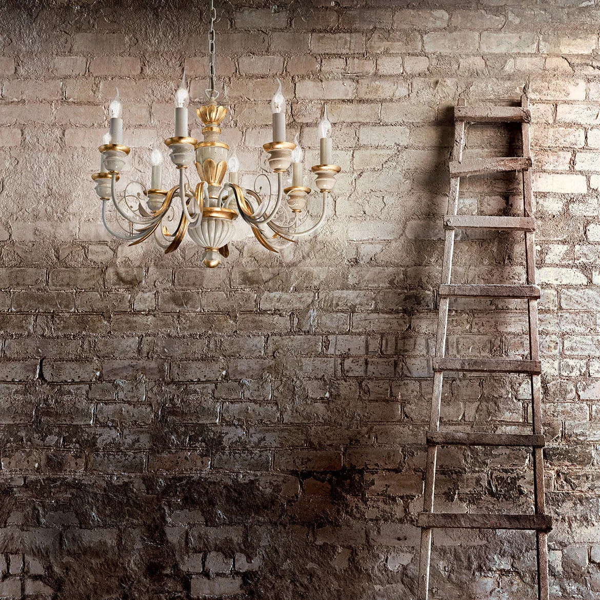 Ideal Lux Kronleuchter FIRENZE SP8, 8-flammig, E14, Antik weiß Ideal Lux Kronleuchter FIRENZE SP8, 8-flammig, E14, Antik weiß