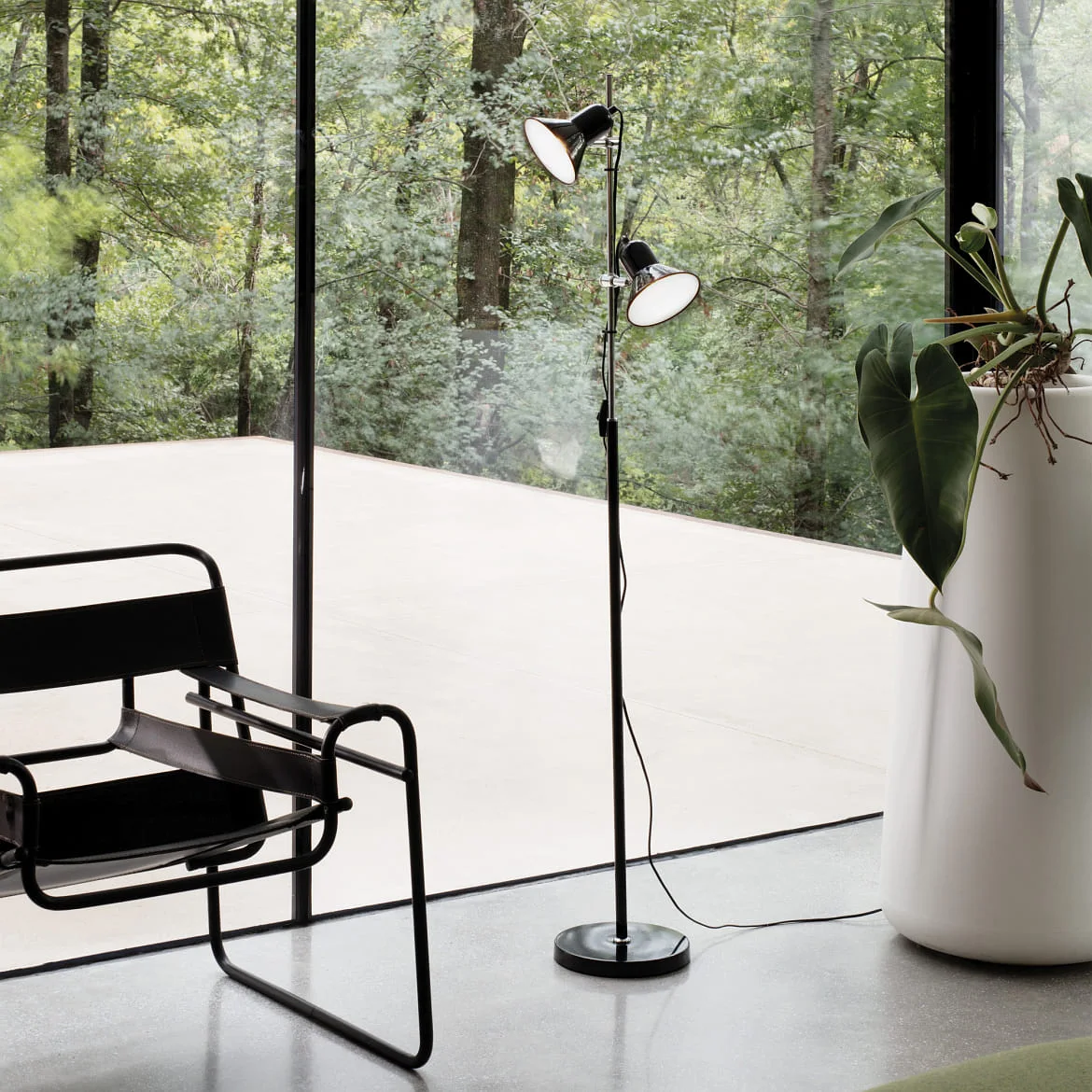Ideal Lux Stehleuchte POLLY PT2, 2-flammig, E27, Schwarz Ideal Lux Stehleuchte POLLY PT2, 2-flammig, E27, Schwarz