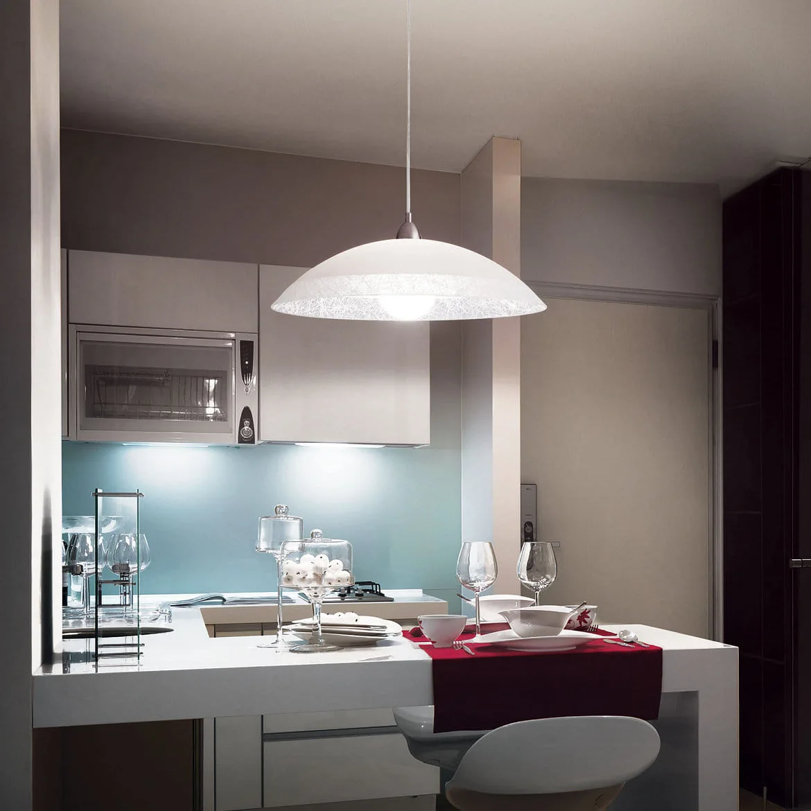 Ideal Lux Pendelleuchte LANA SP1 D50, E27, Ø 50cm, weiß Ideal Lux Pendelleuchte LANA SP1 D50, E27, Ø 50cm, weiß