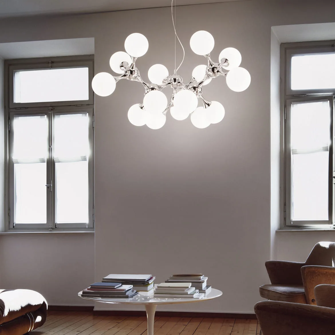 Ideal Lux Pendant luminaire NODI BIANCO SP15, 15 flames, E14, chromee Ideal Lux Pendant luminaire NODI BIANCO SP15, 15 flames, E14, chromee