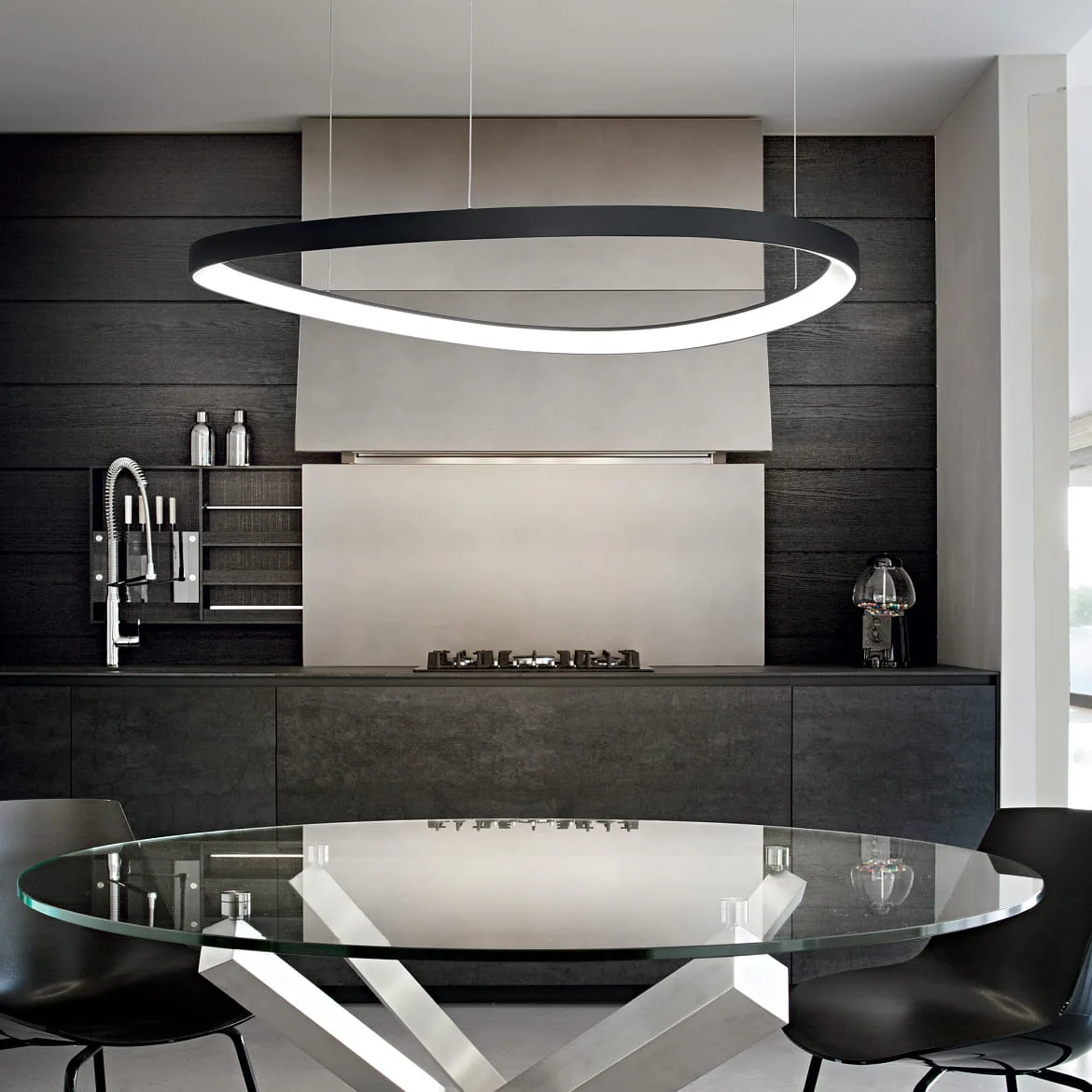 Ideal Lux pendant luminaire GEMINI 810 round, adjustable IP20, black Ideal Lux pendant luminaire GEMINI 810 round, adjustable IP20, black