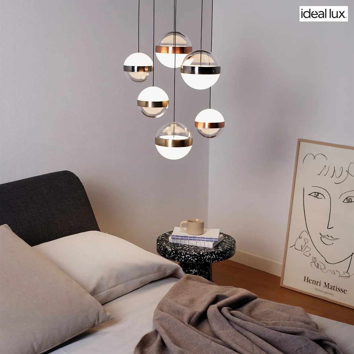 Ideal Lux pendant luminaire GALAXY IP20, copper, brass, nickel Ideal Lux pendant luminaire GALAXY IP20, copper, brass, nickel