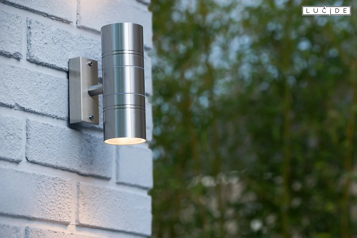 Lucide LED Outdoor Wandleuchte ARNE, Ø 6,3 cm, GU10, 2x5W, 2700K, IP44 - 6,3 x 12 x 17cm, Chrom matt Lucide LED Outdoor Wandleuchte ARNE, Ø 6,3 cm, GU10, 2x5W, 2700K, IP44 - 6,3 x 12 x 17cm, Chrom matt