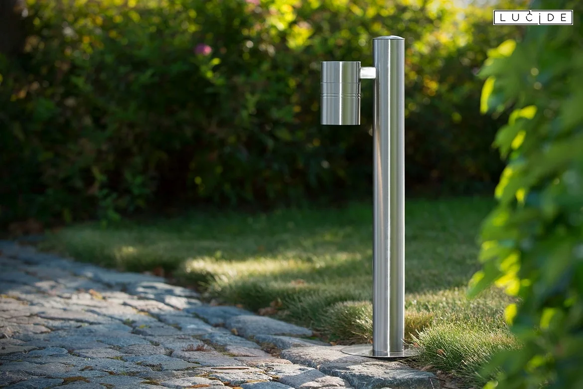 Lucide LED Outdoor Pollerleuchte ARNE, Ø 6,3 cm, GU10, 1x5W, 2700K, IP44, Chrom matt Lucide LED Outdoor Pollerleuchte ARNE, Ø 6,3 cm, GU10, 1x5W, 2700K, IP44, Chrom matt