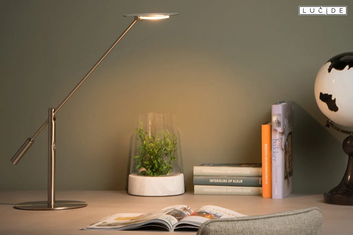 Lucide LED Schreibtischleuchte ANSELMO, 1x9W, 3000K, dimmbar, Chrom matt Lucide LED Schreibtischleuchte ANSELMO, 1x9W, 3000K, dimmbar, Chrom matt
