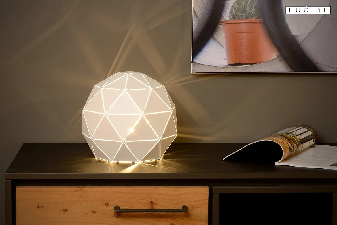 Lucide table lamp OTONA round E27 IP20, white Lucide table lamp OTONA round E27 IP20, white