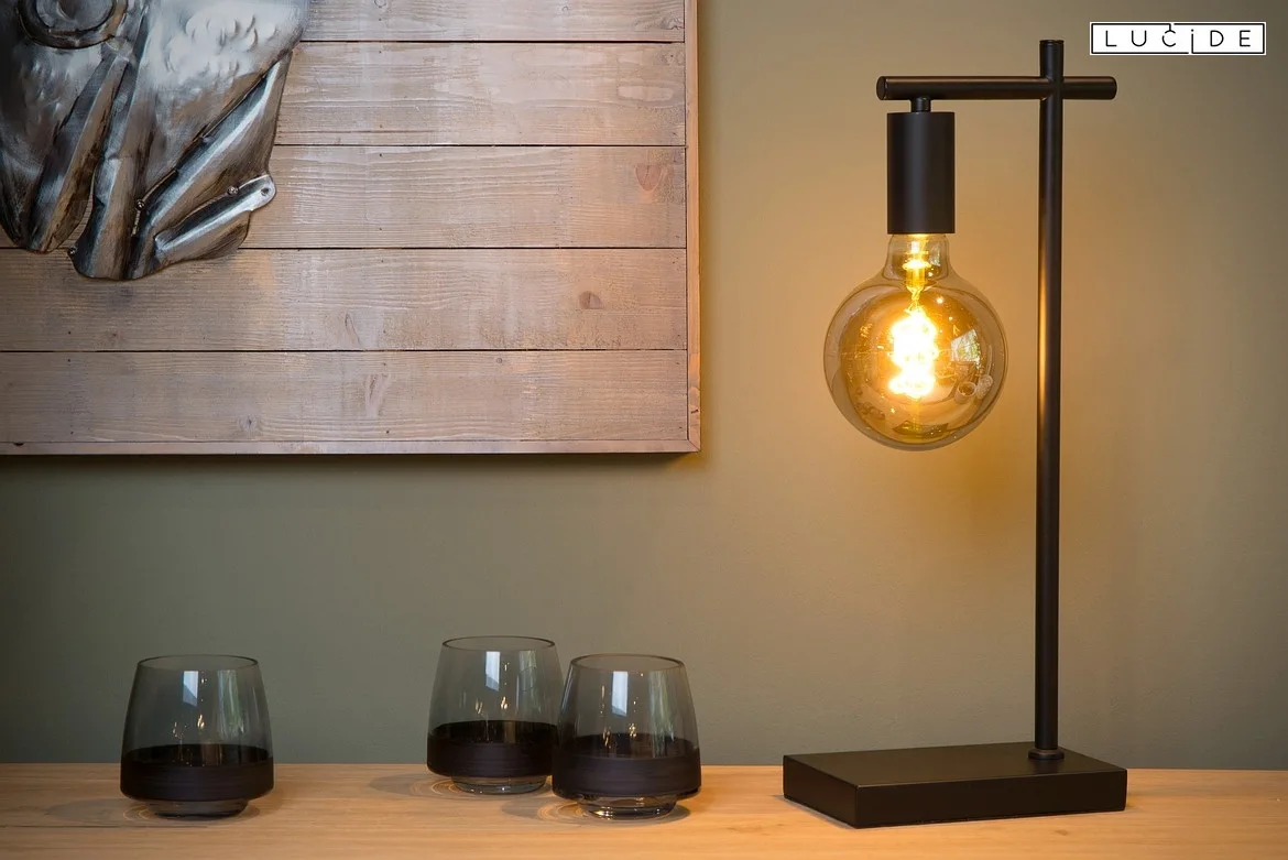 Lucide table lamp LEANNE square E27 IP20, black Lucide table lamp LEANNE square E27 IP20, black