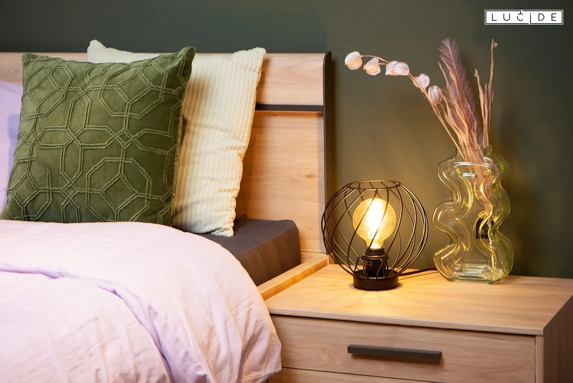 Lucide table lamp DANZA round E27 IP20, black Lucide table lamp DANZA round E27 IP20, black