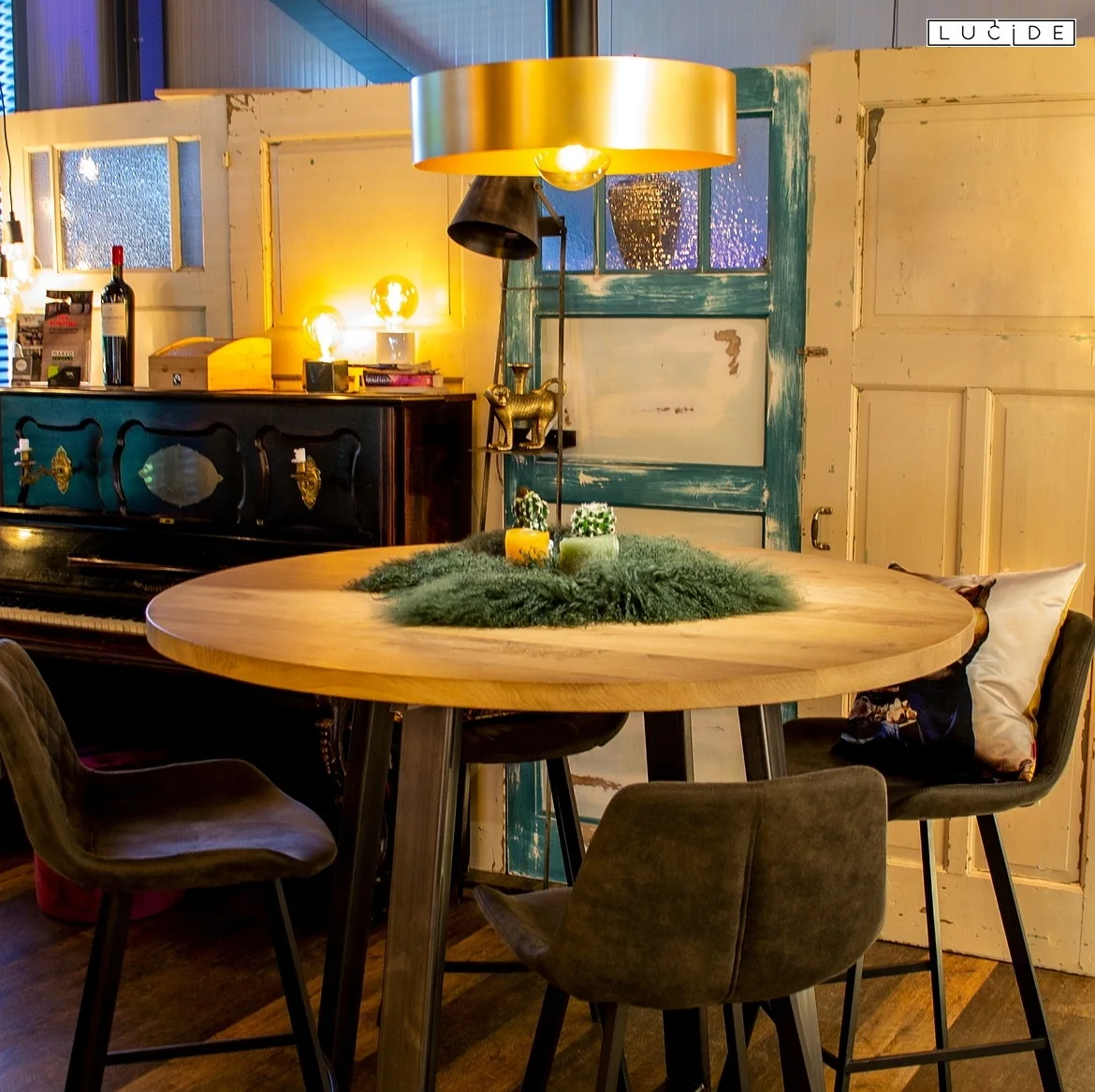 Lucide pendant luminaire GIADA round E27 IP20, gold matt, brass, black Lucide pendant luminaire GIADA round E27 IP20, gold matt, brass, black