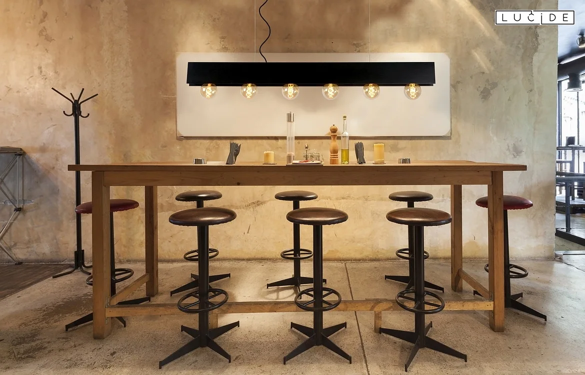 Lucide pendant luminaire SURTUS 6 flames, square E27 IP20, black Lucide pendant luminaire SURTUS 6 flames, square E27 IP20, black