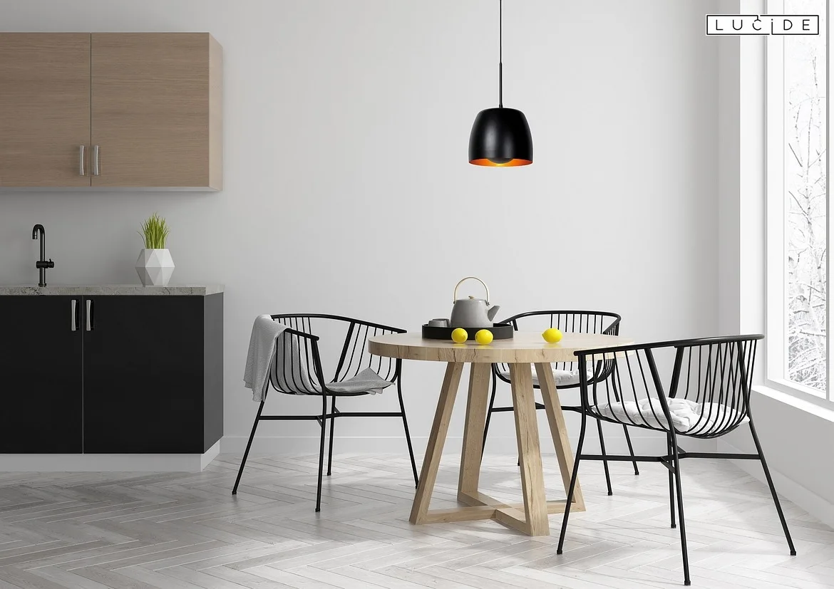 Lucide pendant luminaire NOLAN E27 IP20, gold matt, brass, black Lucide pendant luminaire NOLAN E27 IP20, gold matt, brass, black
