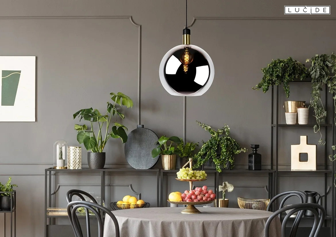Lucide pendant luminaire JULIUS round E27 IP20, gold matt, brass, smoky colour Lucide pendant luminaire JULIUS round E27 IP20, gold matt, brass, smoky colour