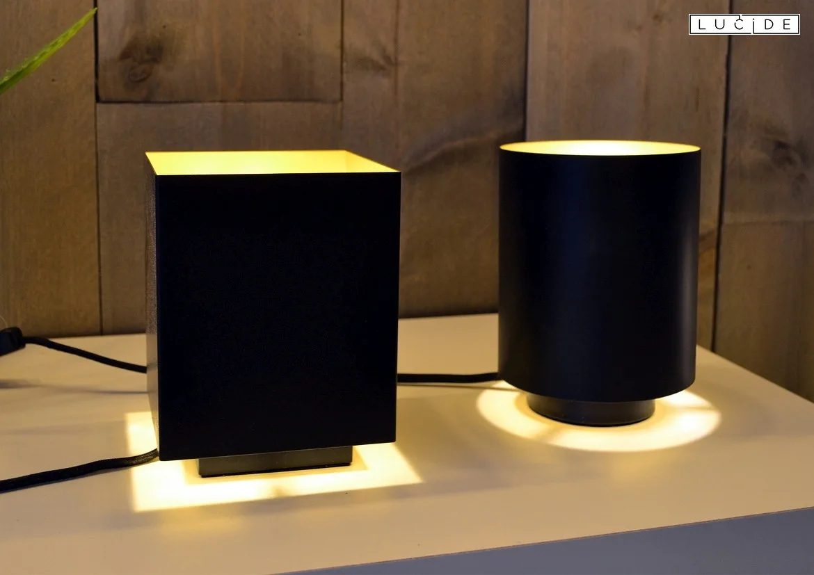 Lucide table lamp SUZY square E14 IP20, gold matt, brass, black Lucide table lamp SUZY square E14 IP20, gold matt, brass, black