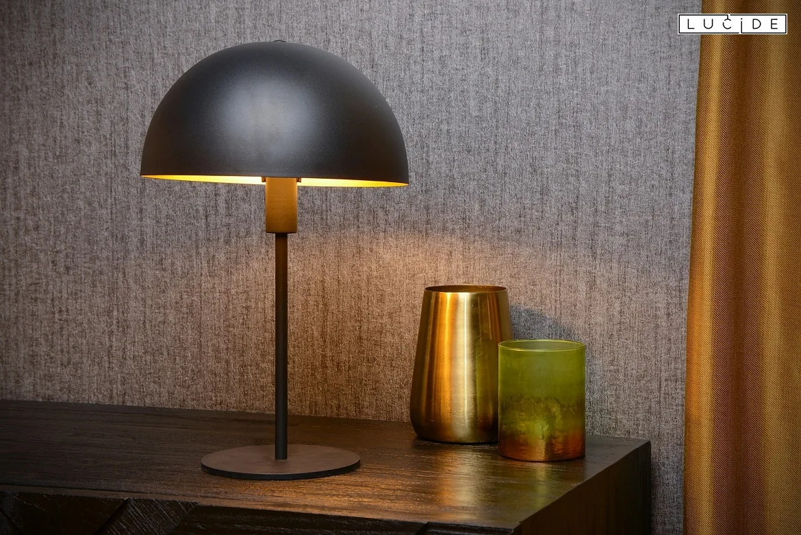 Lucide table lamp SIEMON round E14 IP20, black Lucide table lamp SIEMON round E14 IP20, black