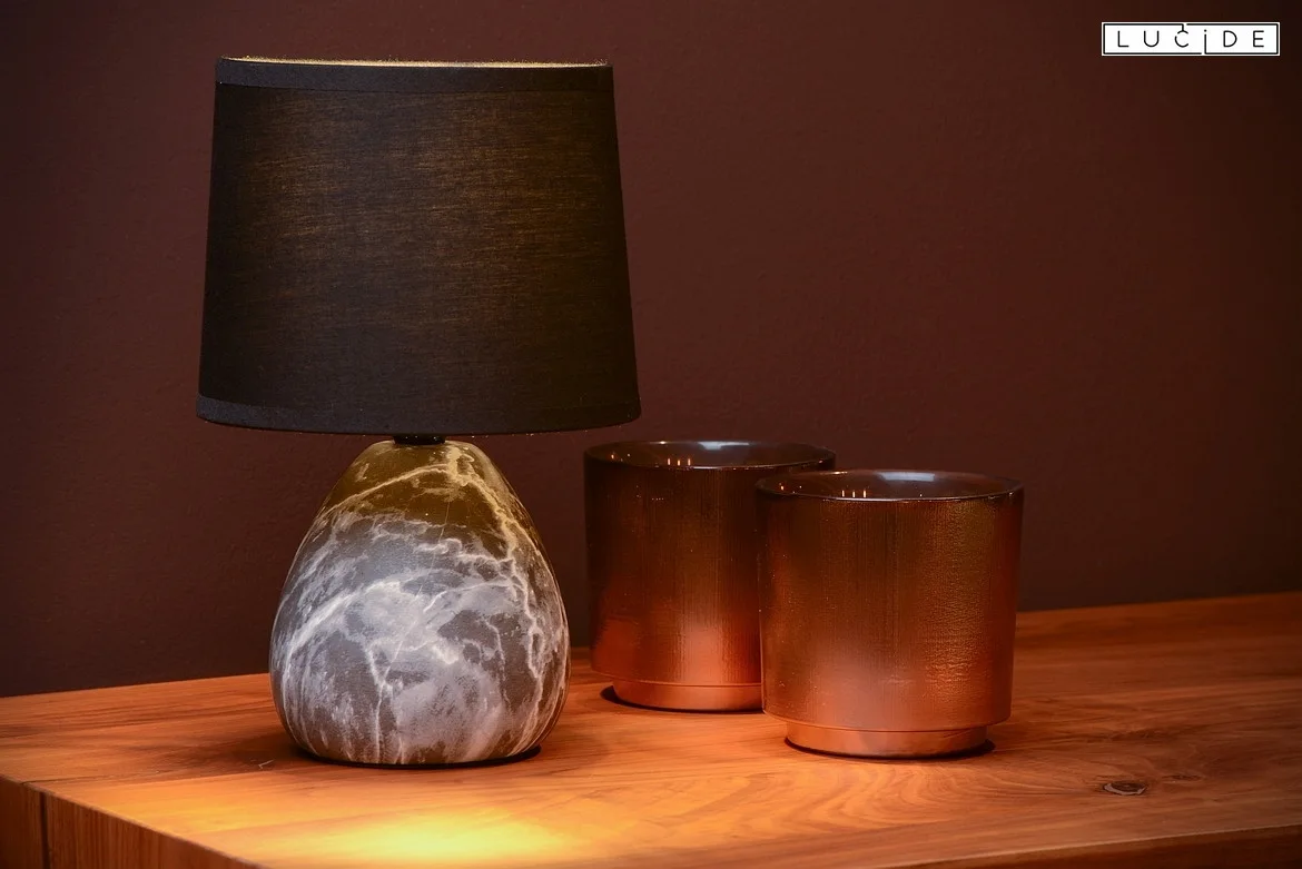Lucide table lamp MARMO E14 IP20, black, white Lucide table lamp MARMO E14 IP20, black, white