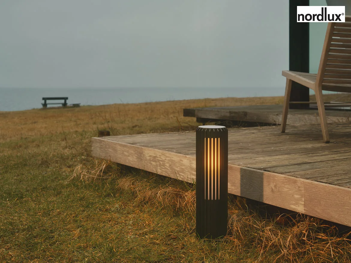 Nordlux bollard lamp ALUDRA 45 E27 IP44, seaside black dimmable Nordlux bollard lamp ALUDRA 45 E27 IP44, seaside black dimmable