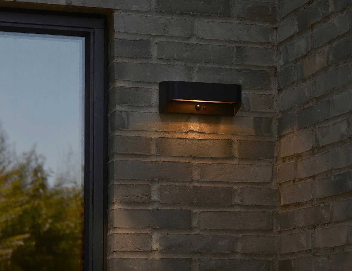 Nordlux solar wall luminaire MARCELLIO with sensor IP54, black Nordlux solar wall luminaire MARCELLIO with sensor IP54, black