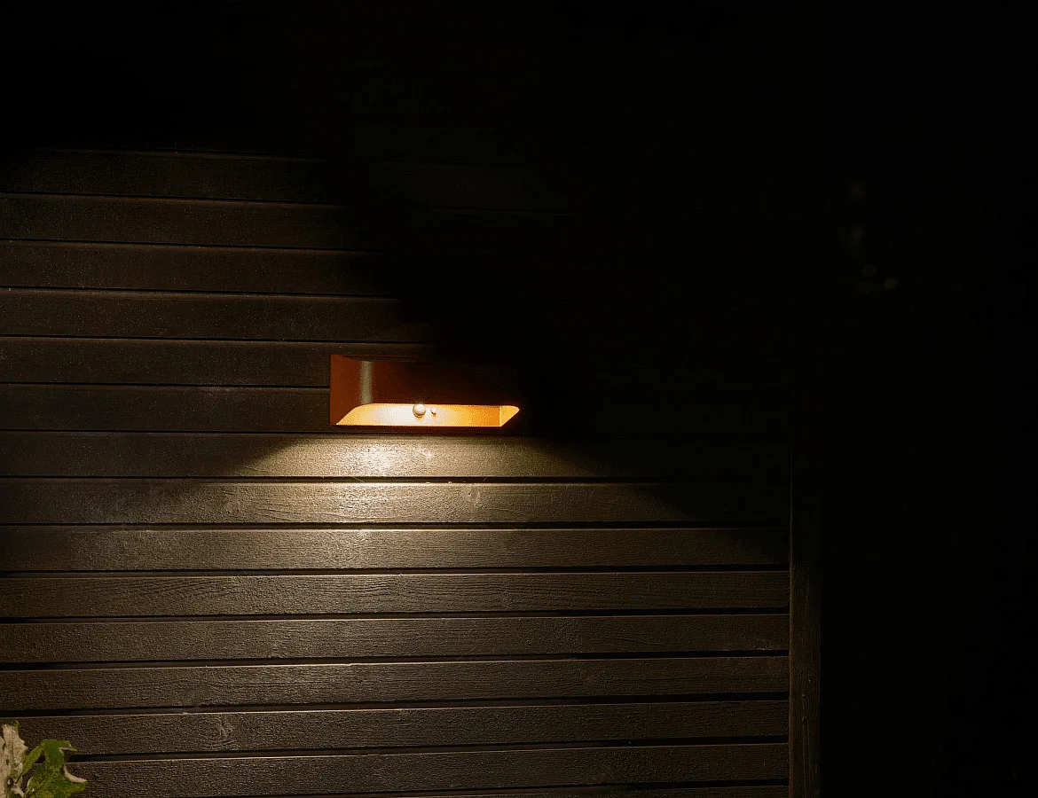 Nordlux solar wall luminaire MARCELLIO with sensor IP54, brown Nordlux solar wall luminaire MARCELLIO with sensor IP54, brown
