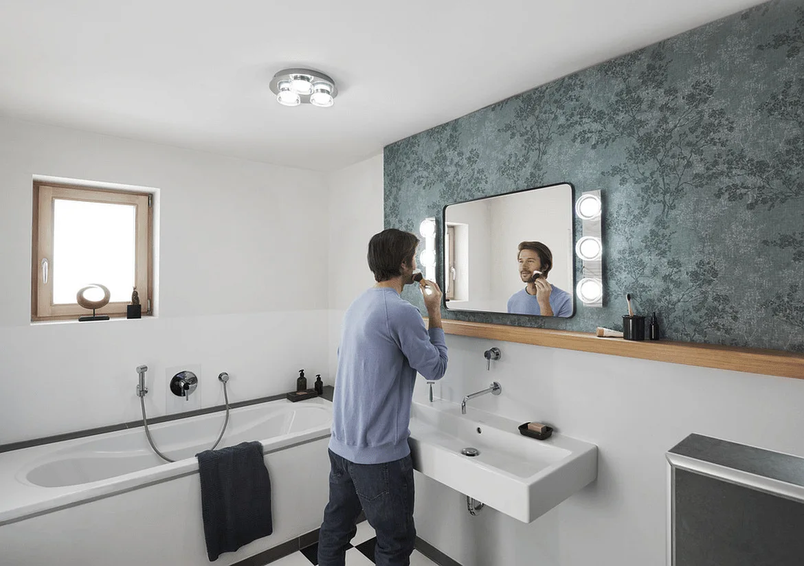 Ledvance LED Bad-Wandleuchte SMART+ WIFI ORBIS WALL ROUND, IP44, Rondell, 30cm, 18W 3000-6500K 1100lm 110°, silber Ledvance LED Bad-Wandleuchte SMART+ WIFI ORBIS WALL ROUND, IP44, Rondell, 30cm, 18W 3000-6500K 1100lm 110°, silber