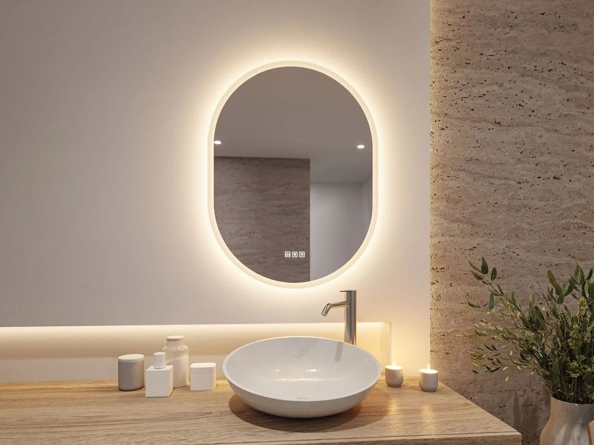 Paulmann LED Leuchtspiegel MIRRA, IP44, oval, 60 x 80cm, 22W 3000-6500K (WhiteSwitch), mit Touchdimmer + Heizfunktion, weiß Paulmann LED Leuchtspiegel MIRRA, IP44, oval, 60 x 80cm, 22W 3000-6500K (WhiteSwitch), mit Touchdimmer + Heizfunktion, weiß