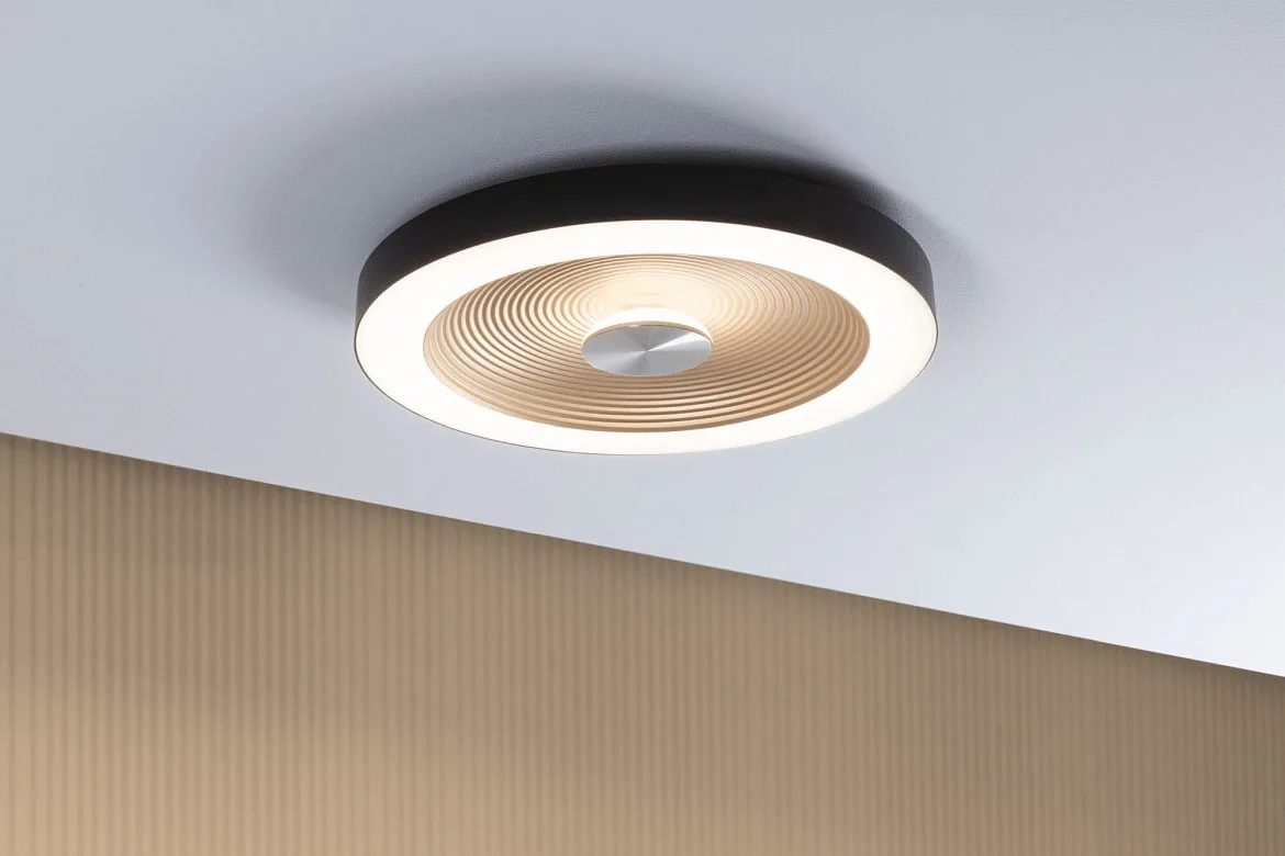 Paulmann LED Wand-/Deckenleuchte VOLEA, IP44, direkt / indirekt, Ø 40cm, 25W 3000K 1300lm, dimmbar, schwarz / Gold Paulmann LED Wand-/Deckenleuchte VOLEA, IP44, direkt / indirekt, Ø 40cm, 25W 3000K 1300lm, dimmbar, schwarz / Gold