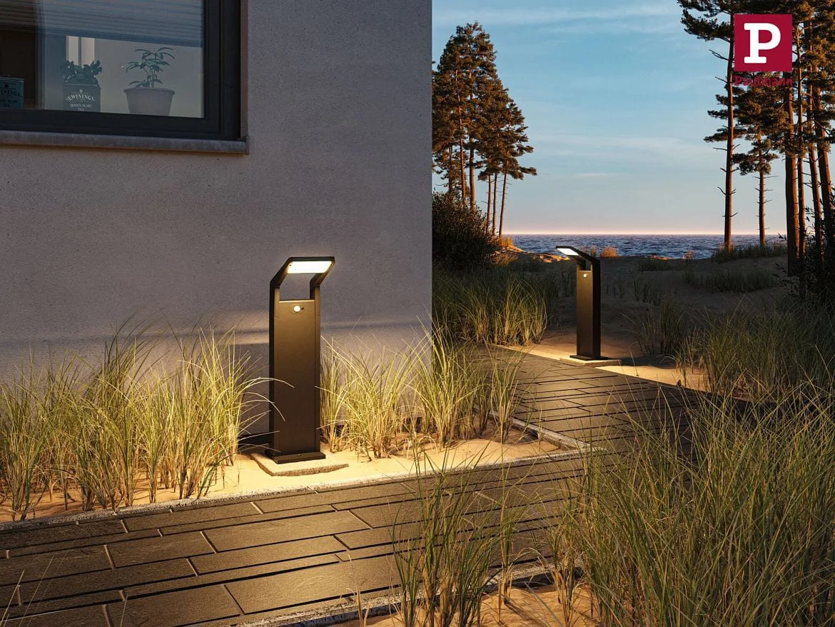 Paulmann LED Outdoor Pollerleuchte JUNTEA PIR, 230V, 16W, 3000K, 900lm, IP44, mit Lichtsensor, anthrazit Paulmann LED Outdoor Pollerleuchte JUNTEA PIR, 230V, 16W, 3000K, 900lm, IP44, mit Lichtsensor, anthrazit