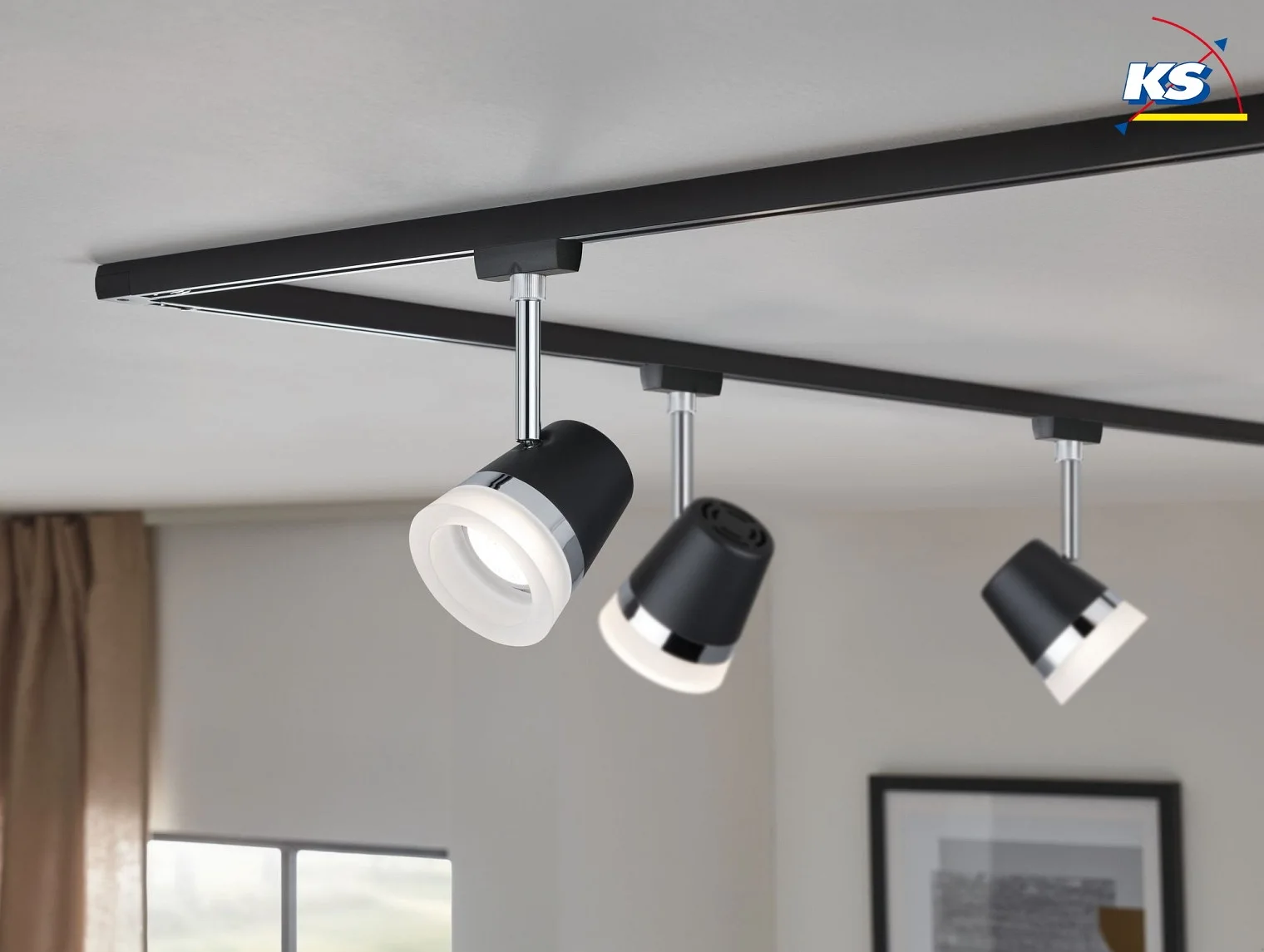 Paulmann 1-Phasen Schienenspot URAIL CONE, 230V, GU10 max.10W, dreh- und neigbar, Schwarz matt / Chrom / Satin Paulmann 1-Phasen Schienenspot URAIL CONE, 230V, GU10 max.10W, dreh- und neigbar, Schwarz matt / Chrom / Satin